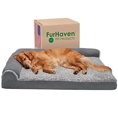 Furhaven Pet Dog Bed, Large Dog Beds for Large Dogs, Medium Small Dog Beds for Medium Small Dogs, Dog Bed Orthopedic Memory Foam Dog Beds, Removable Washable Cover, Dog Bed for Crates, Sofa and Couch