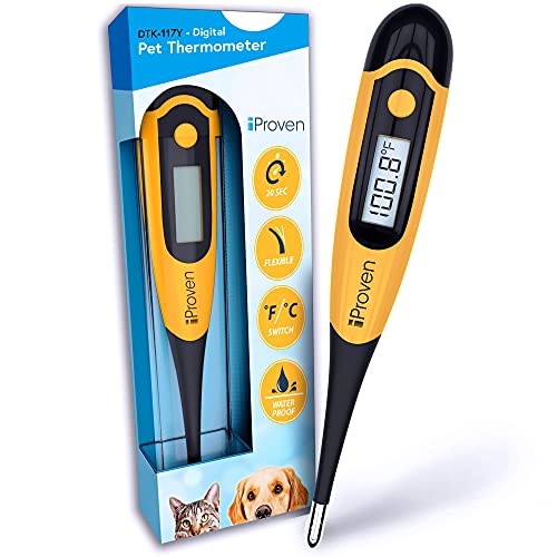 iProven Pet Thermometer (Termometro) for Accurate Fever Detection - Suitable for Cats/Dogs - Waterproof Pet Thermometer - Fast Readings Dog Thermometer/Cat Thermometer - DT-K117