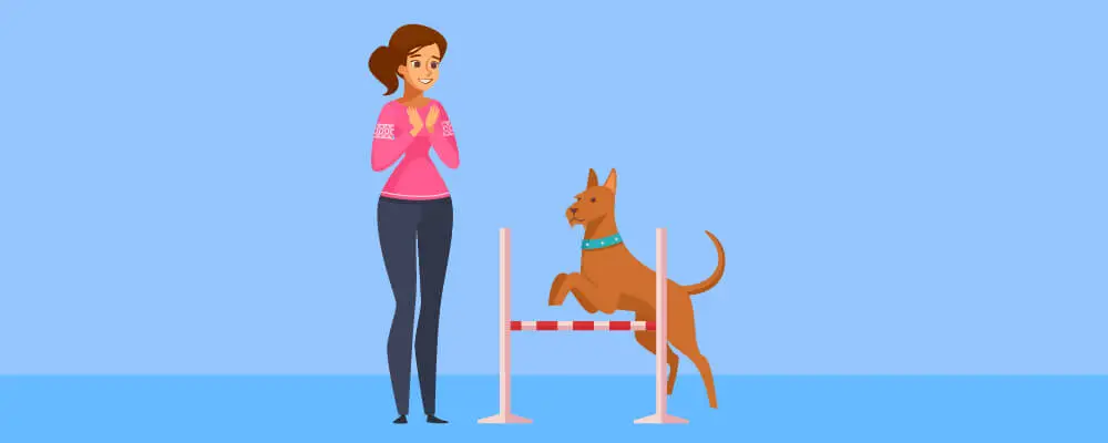 Woman Training her dog